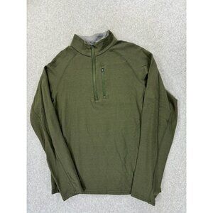 Free Fly Apparel 1/4 Zip Midweight Pullover (Men's Small)‎ Olive Green